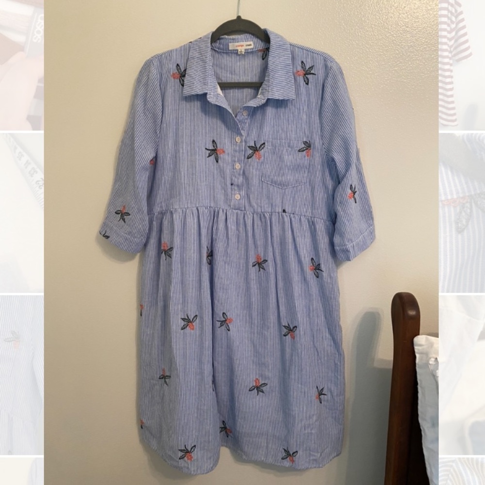 Orange Creek Embroidered Striped Dress